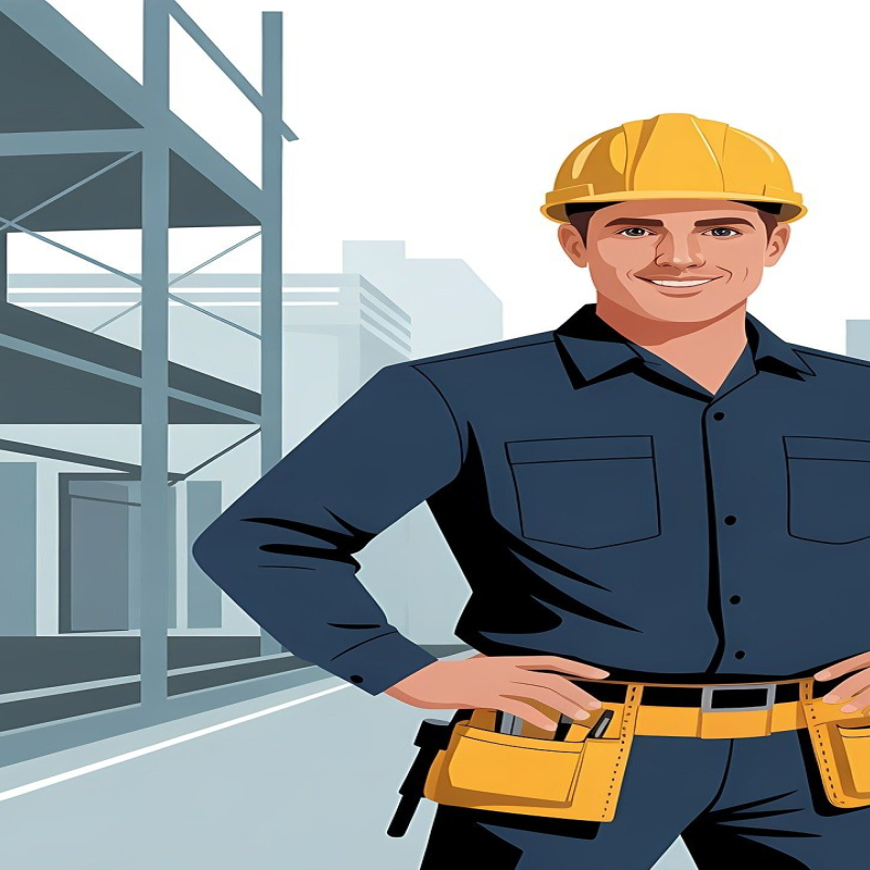 engineer blueprints construction site